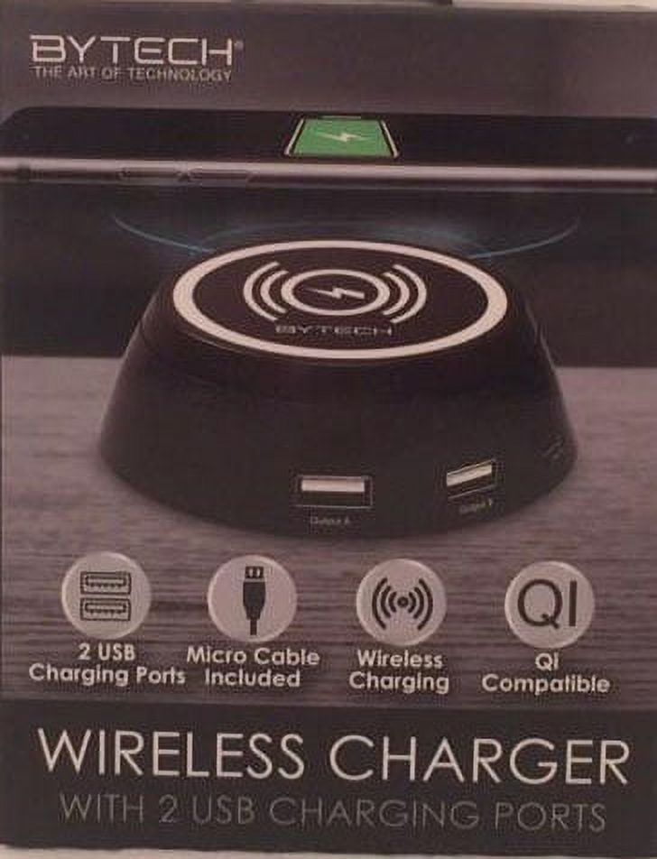 Bytech Wireless Charger with 2 USB Charging Ports