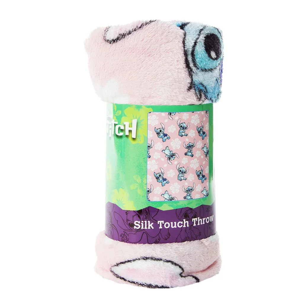 Disney Stitch Silk Touch Throw Blanket - Lilo And Stitch Pastel Dreams Light Pink Throw - 40" x 50" - Ages 3+