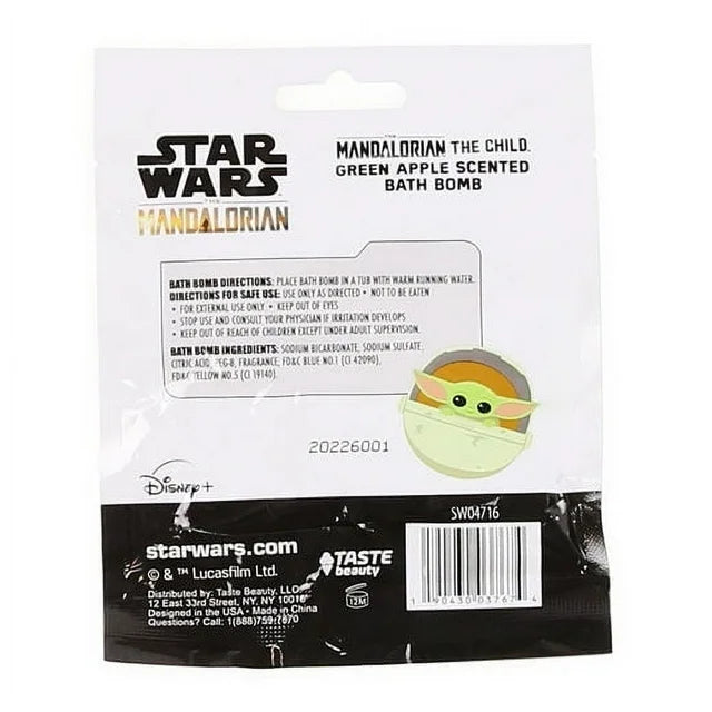 Star Wars The Mandalorean Yoda Bath Bomb Green Apple