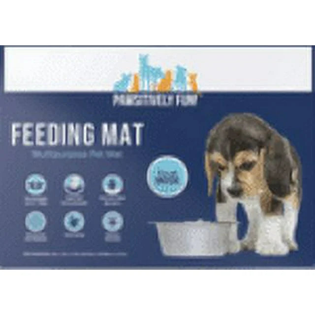 Pawsitively Microfiber Foam Pet Placemat (Feeding Mat )16in x 24in - Silver