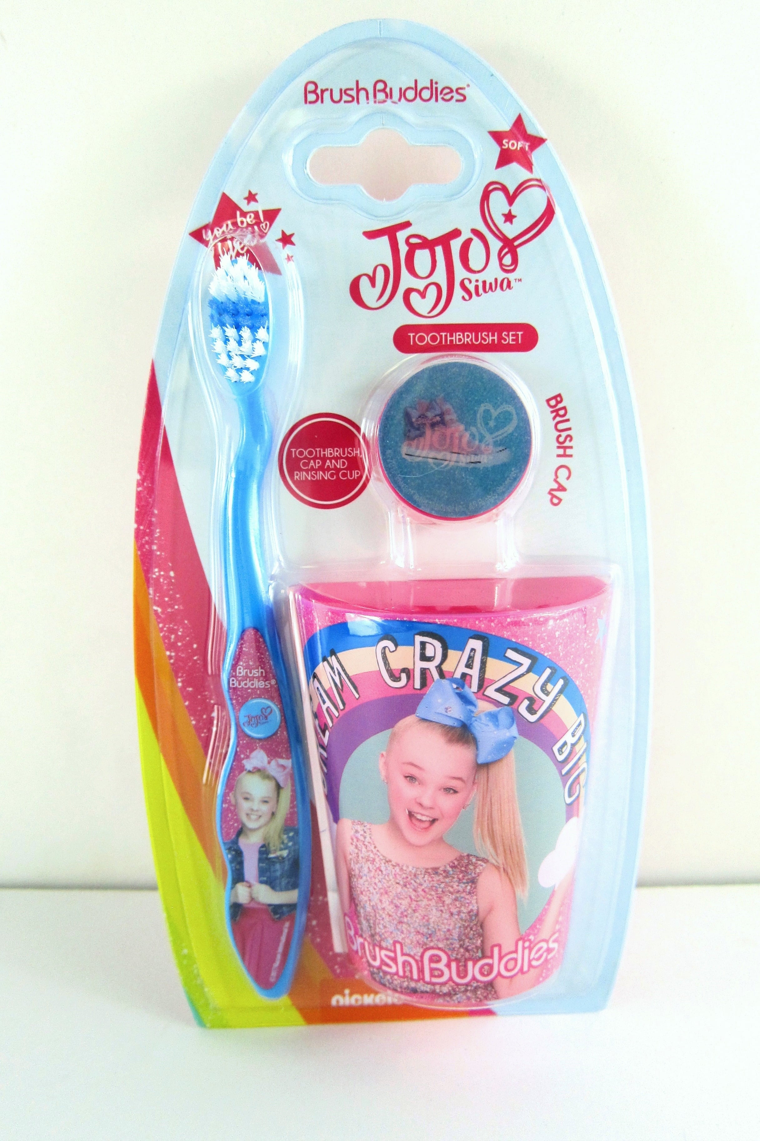 Jojo Siwa 3-Piece Toothbrush Set, Cap & Rinsing Cup for Kids