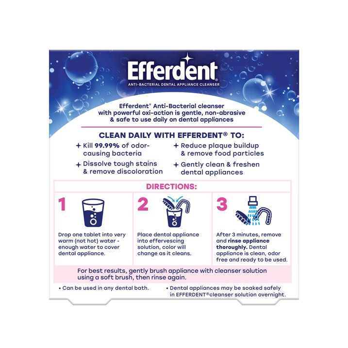 Efferdent Denture & Retainer Cleanser Tablets, Essential  Clean, 20 Tablets