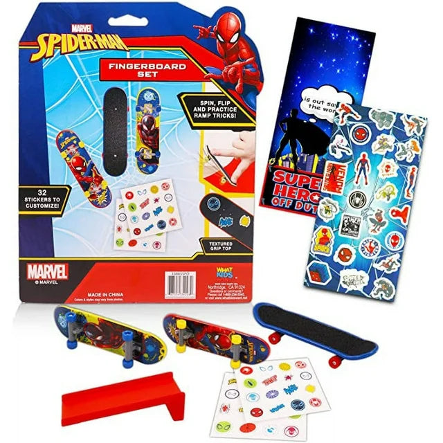 Spider-Man Fingerboards - 3 Pack & 32 Stickers To Customize