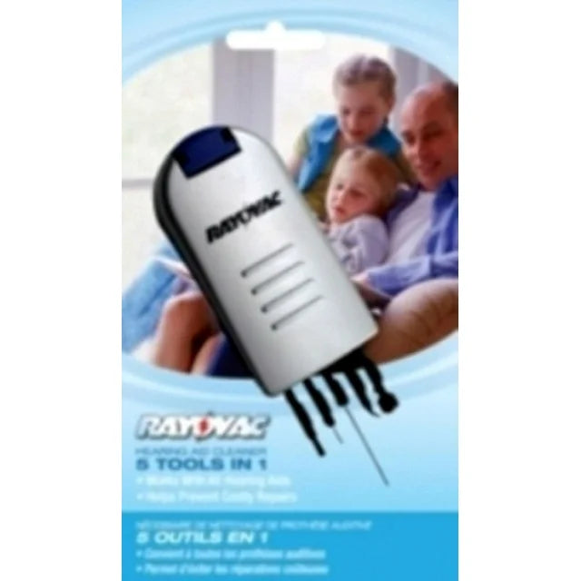 Rayovac 5 Tools In 1 Hearing Aid Cleaner, 1ct