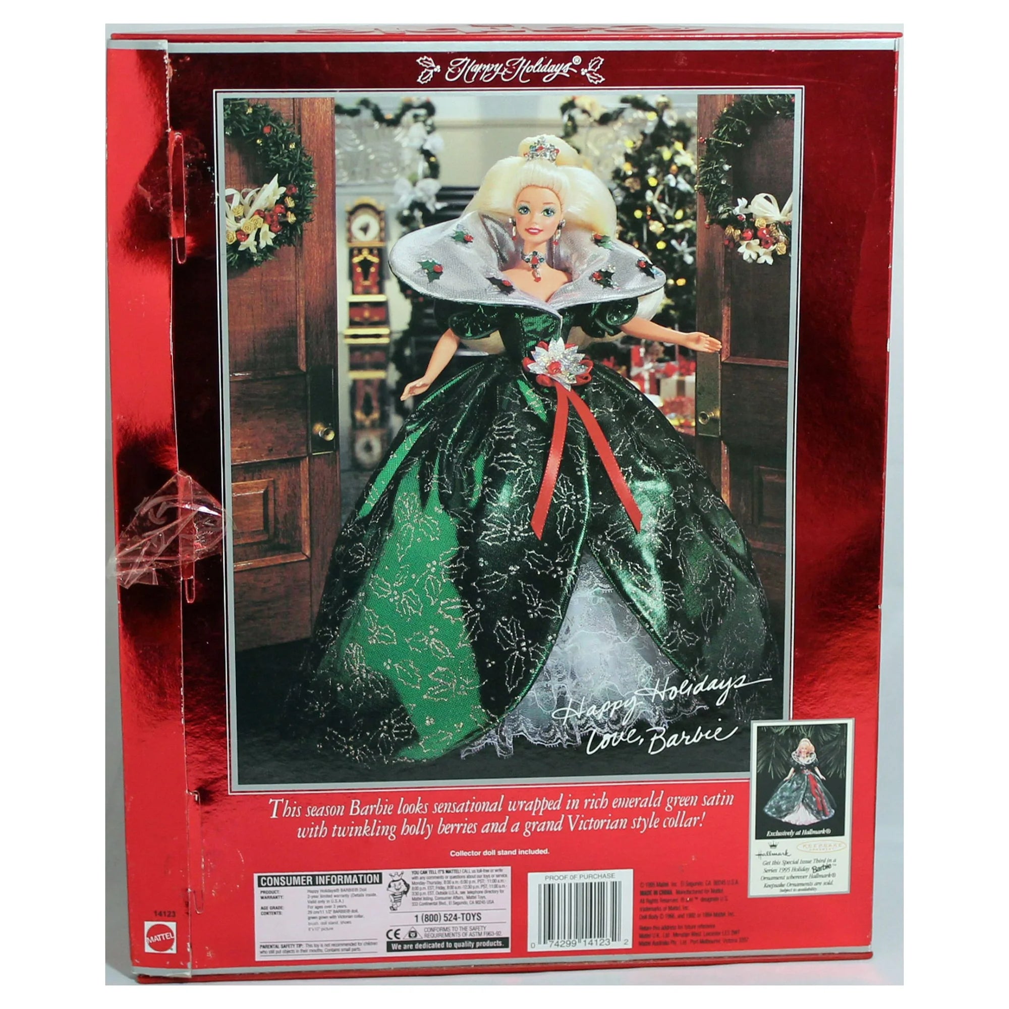 1995 Happy Holidays Barbie, NRFB, (14123) Non-Mint Box