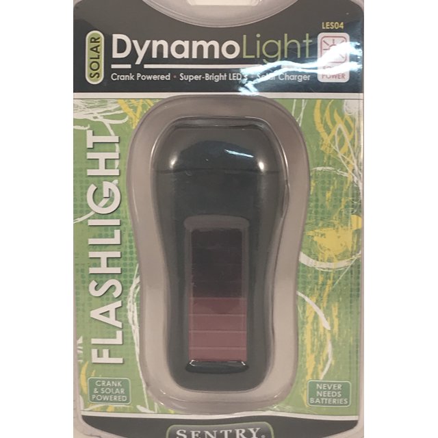 Sentry Solar Dynamo Light , Crank Powered , Super- Bright LED's , Solar Charger