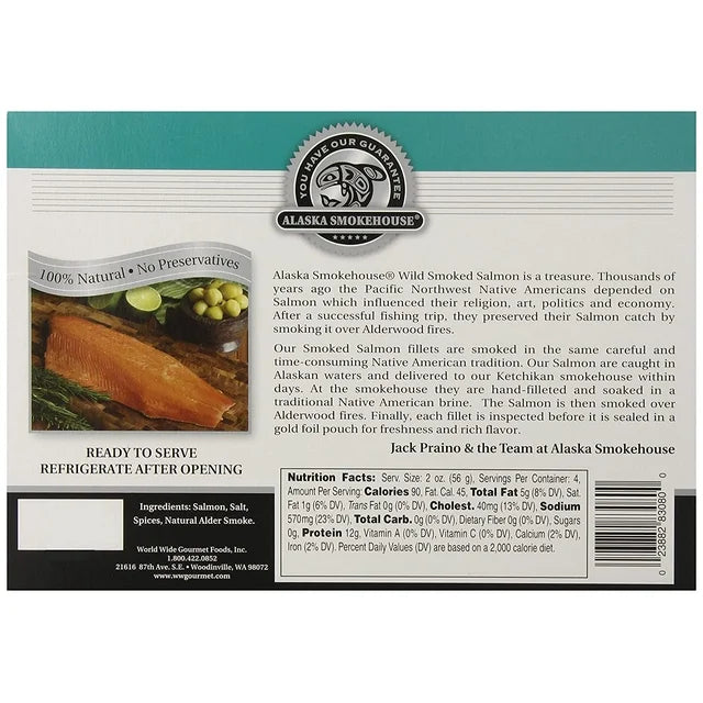 Alaska Smokehouse Alaska Smokehouse  Smoked Salmon, 8 oz