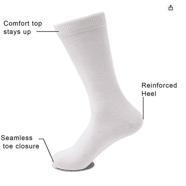 Wings White Crew Socks 10-13 (4 Pk)