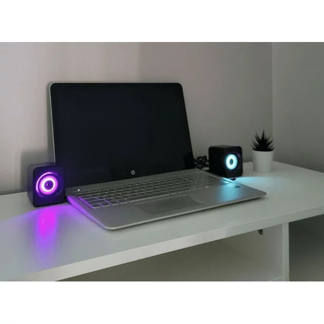 Bass Jaxx Gaming Speakers Set Of 2 Led Color Changing