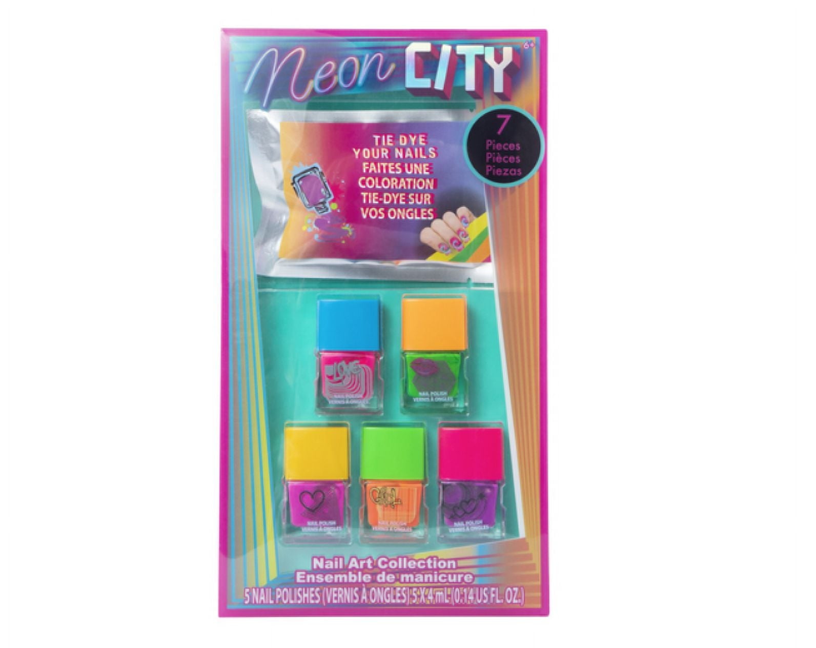 Neon City Tie Dye & Marble Nail Kit 8-Piece