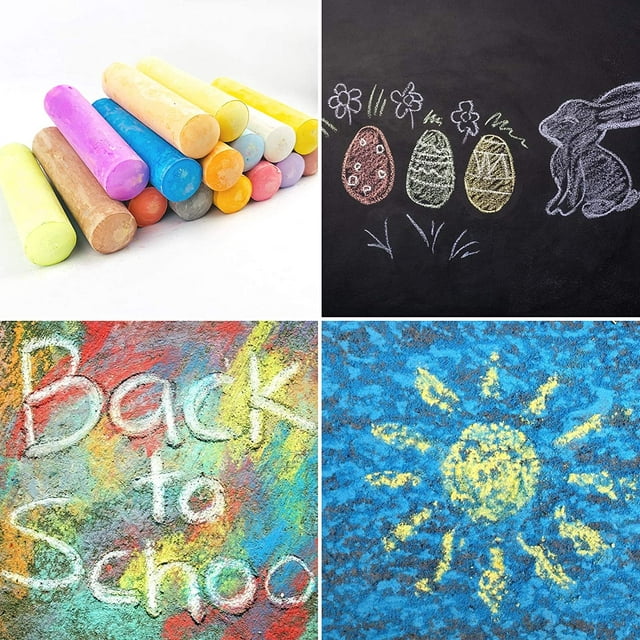 Sidewalk Chalks Set 100 Pack 20 Colors Chalk