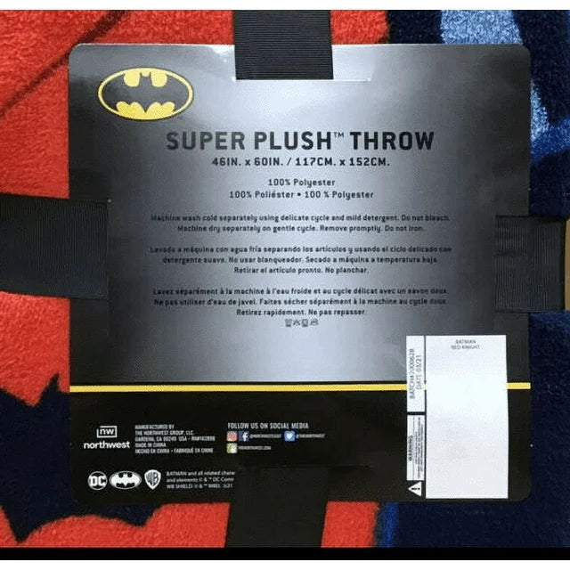 Batman Super Plush Throw Blanket 46 x 60 inches