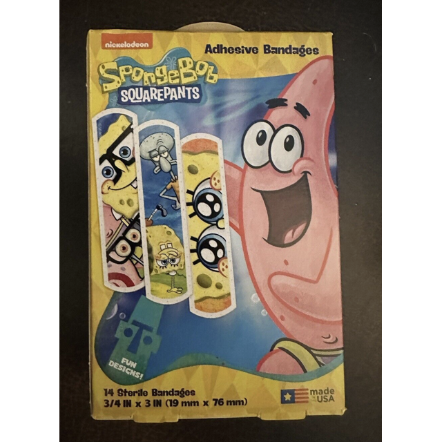 SpongeBob SquarePants bandaids new 14 adhesive bandages