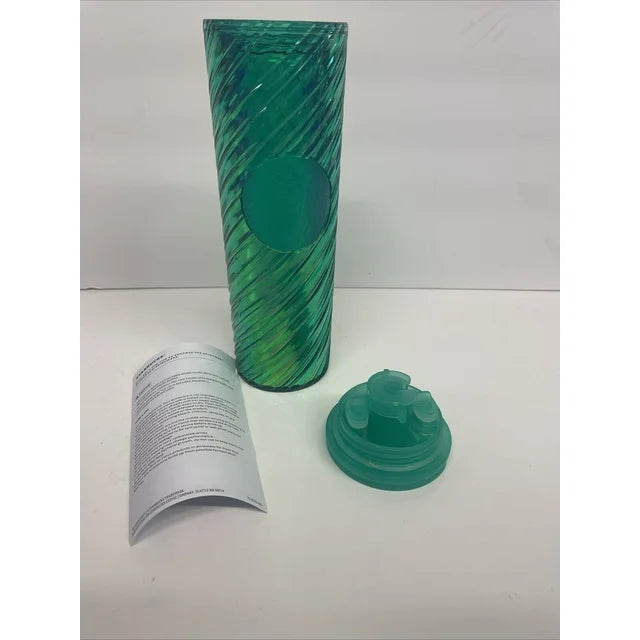 Starbucks Winter Swirl Textured 16 oz Cold Drink Tumbler Green