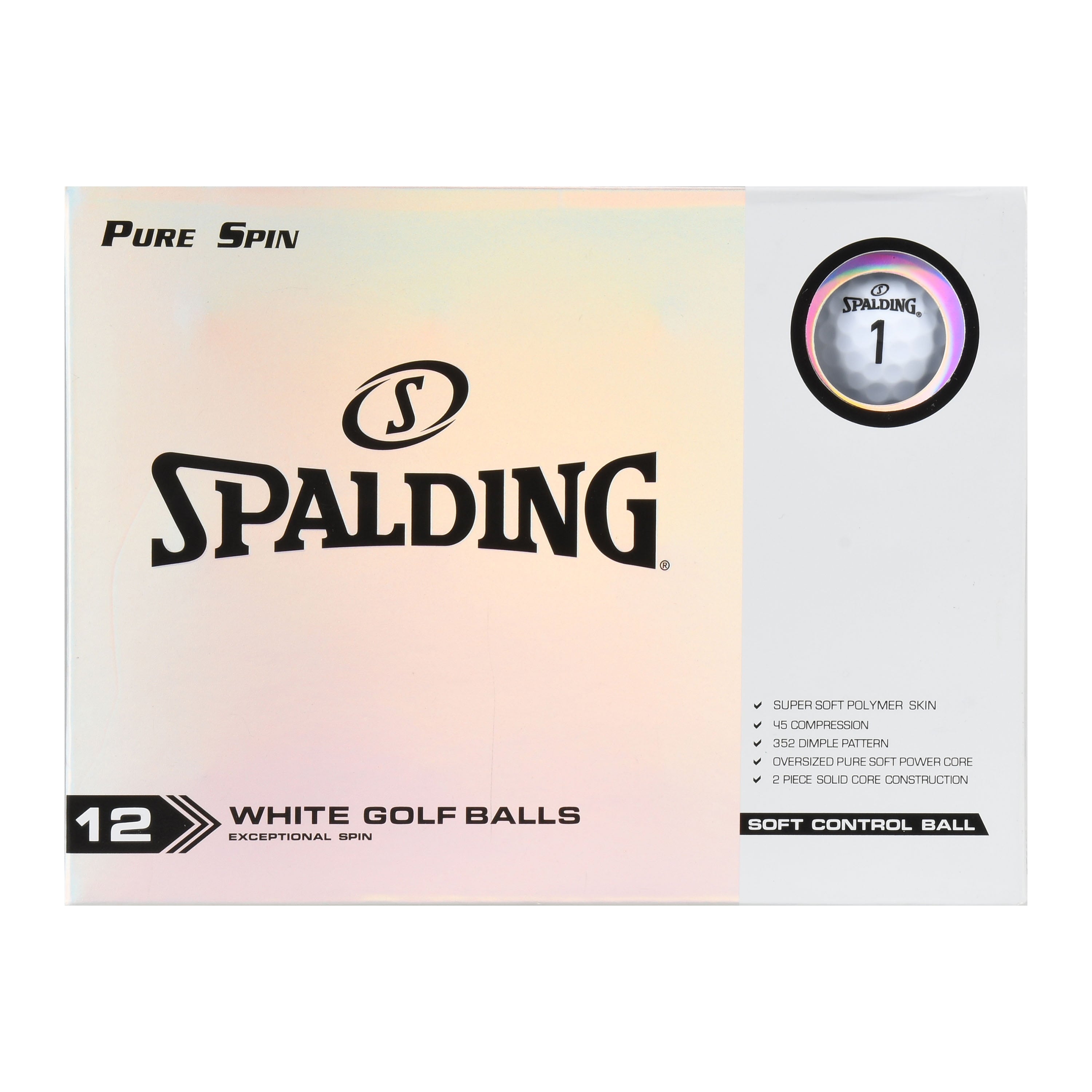 Spalding Pure Spin Golf Balls, 12 Pack