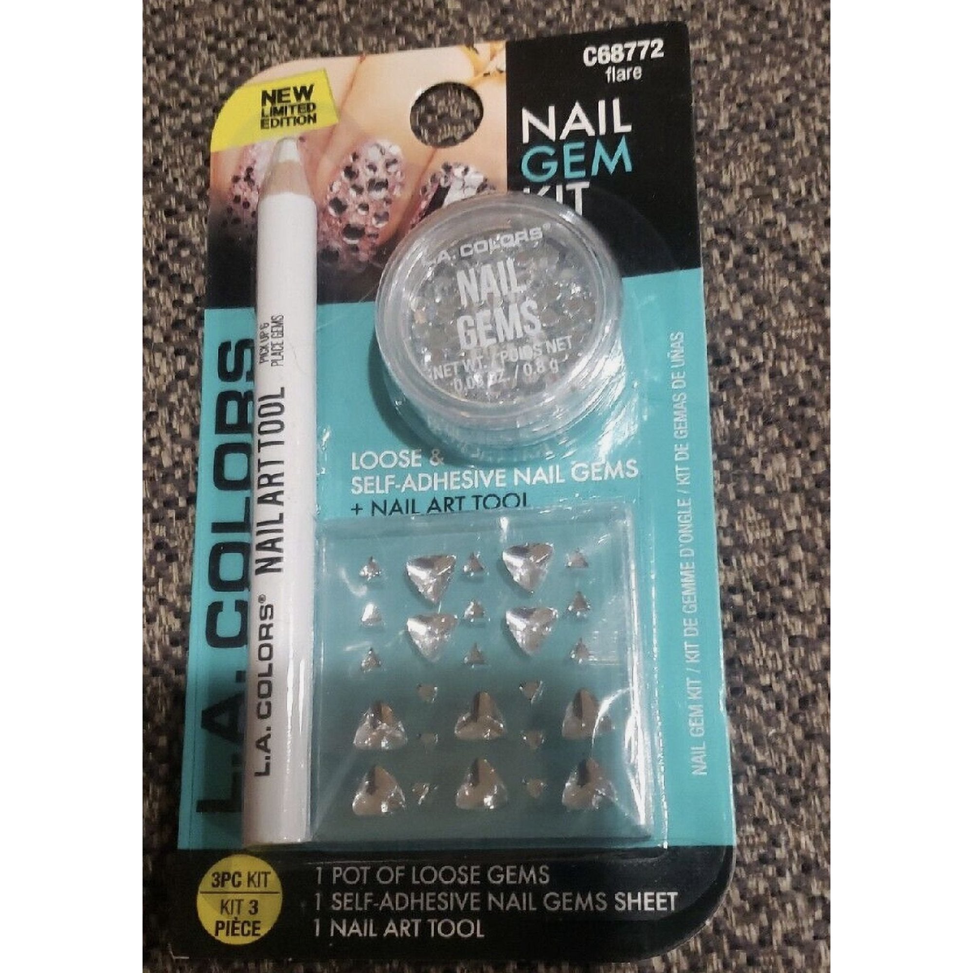 LA.Color C68964 Nail Gem 3 pc KitÂ Flare