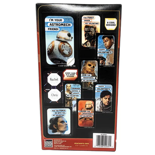 Star Wars Giant Sticker Valentines, 16-Count