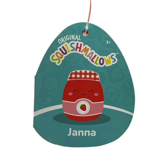 Squishmallows  Janna the Strawberry Jam Jar 7.5" Plush Foodie Squad