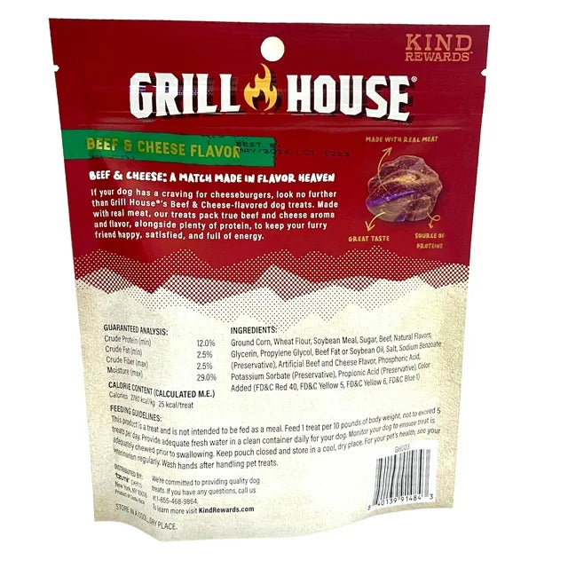 Grill House Beef & Cheese Flavor Dog Treats, 4.5-oz.