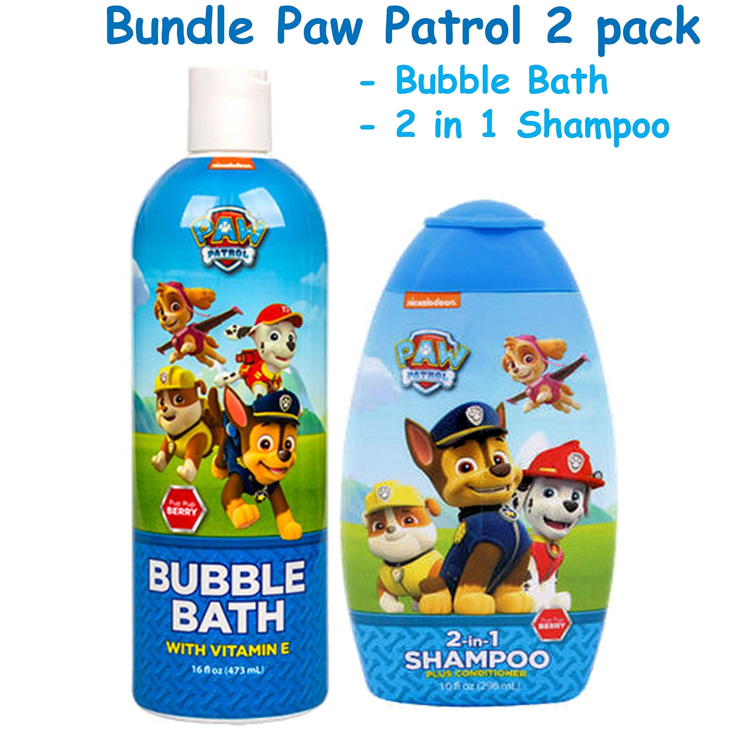 Paw Patrol BUNDLE Bubble Bath & 2 in 1 Shampoo plus Conditioner