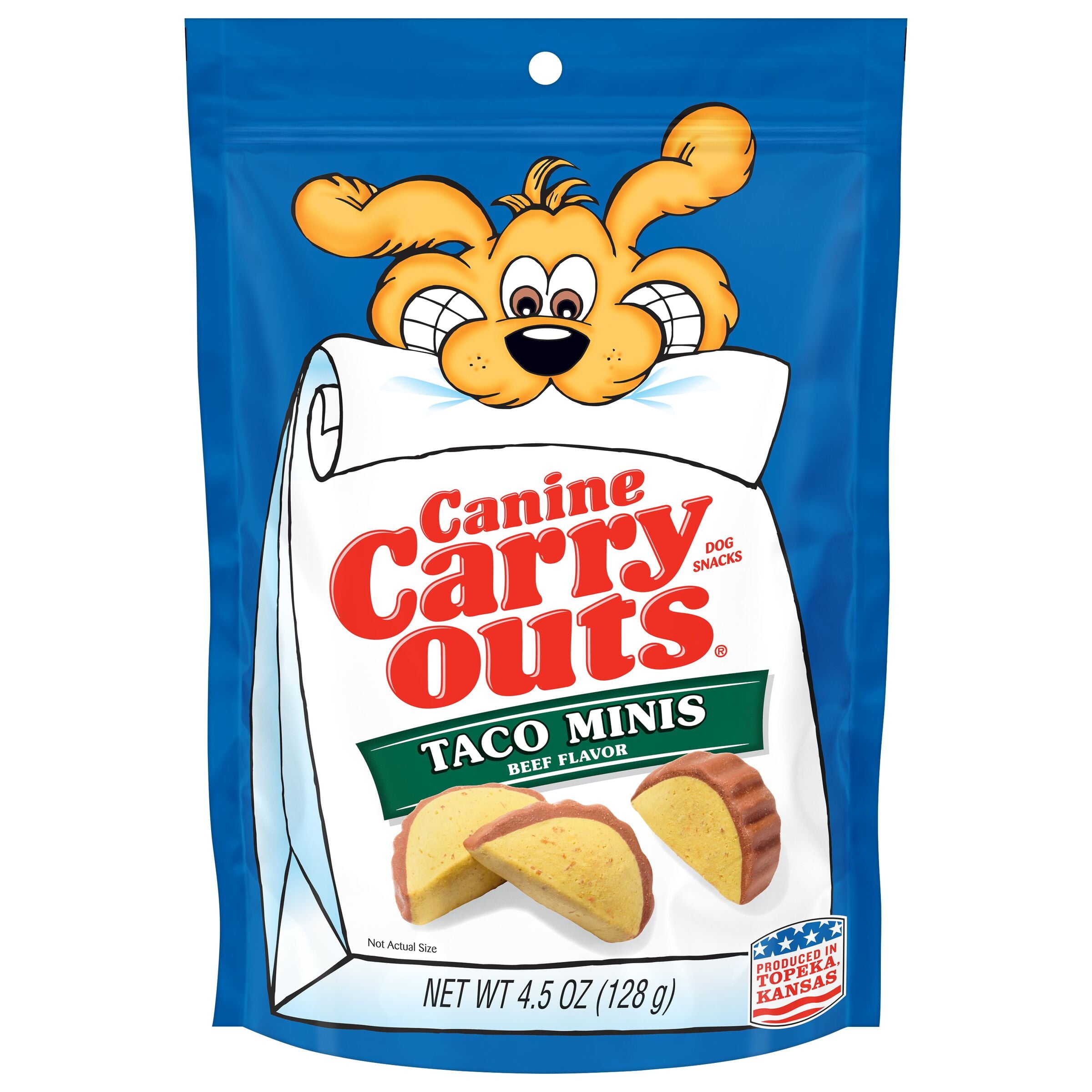 Canine Carry Outs Taco Minis Beef Flavor Dog Treats, 4.5oz