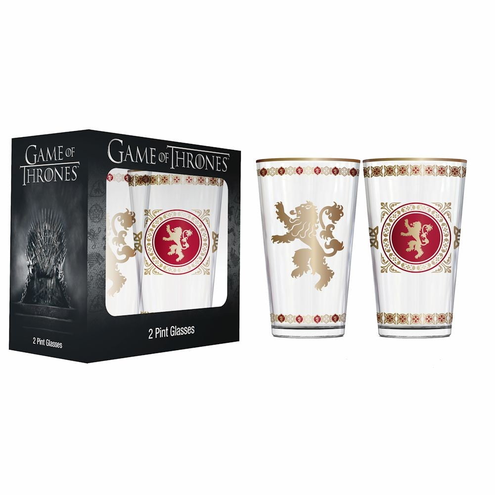 Game Of Thrones Glassware- Pint Glasses - Lannister