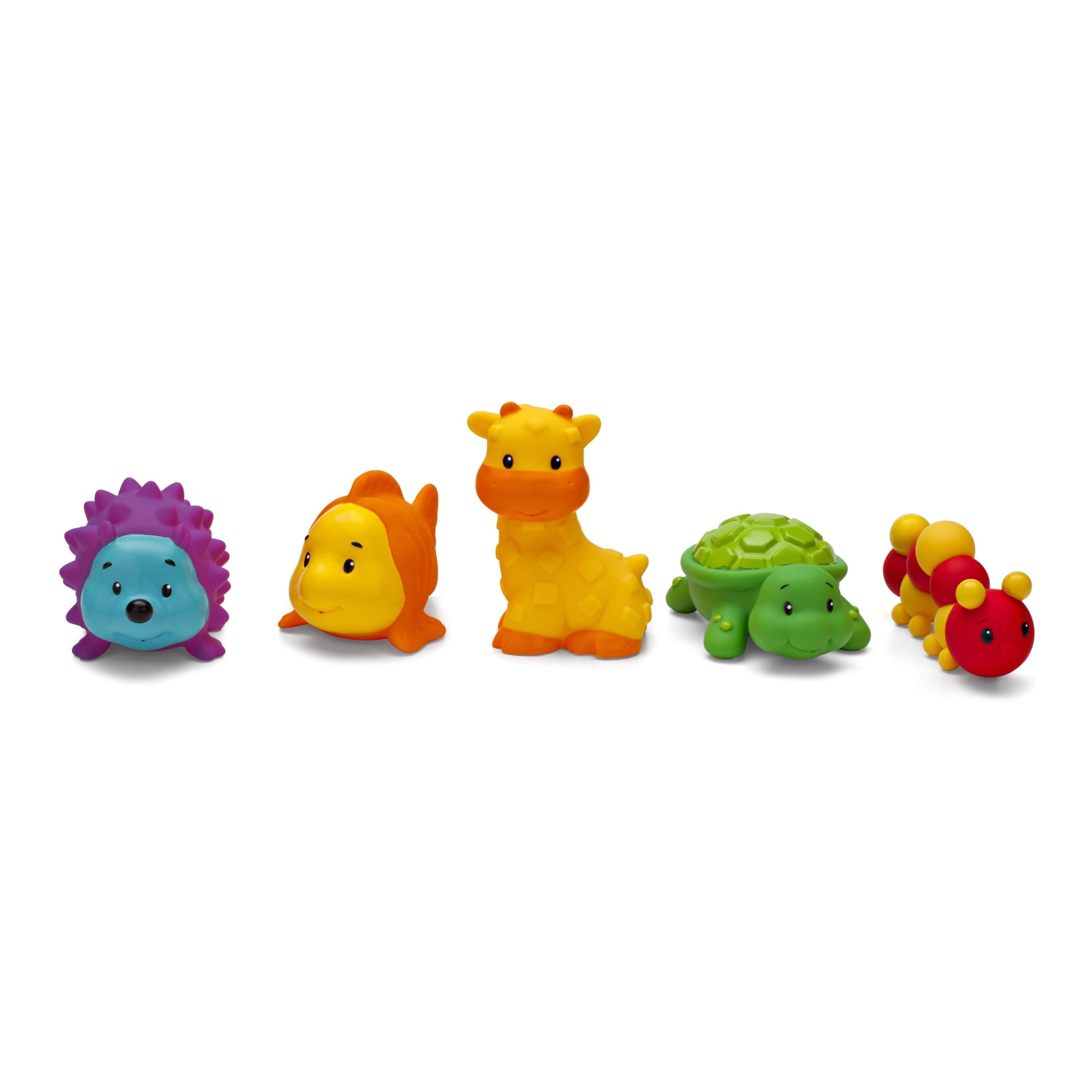 Infantino Animal Sensory Pals Bath Toys, 3-12 Months, Multicolor, 5-Piece Set