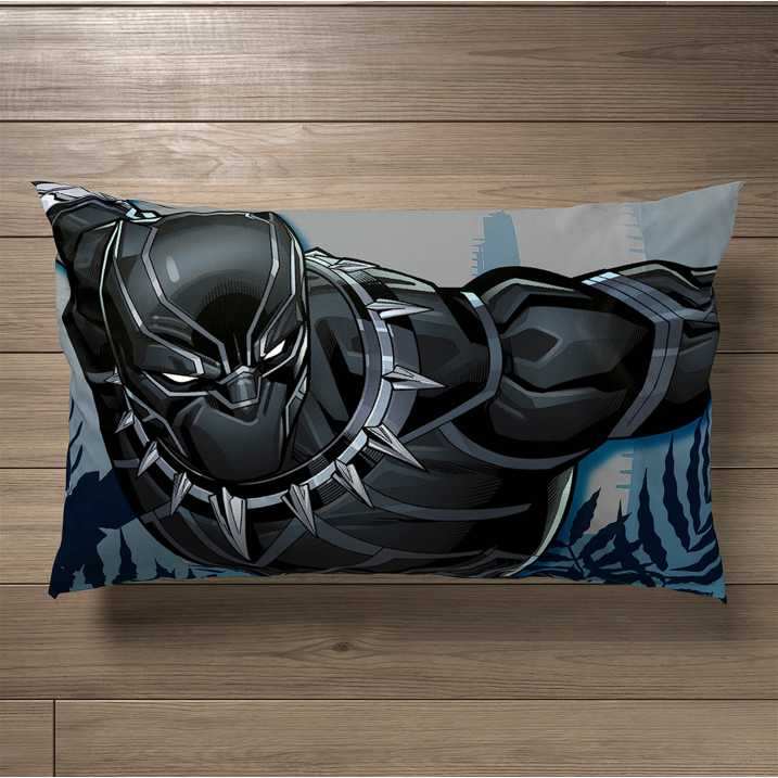 Black Panther King of Wakanda Kids 4-Piece Full Sheet Set, Microfiber, Black, Marvel