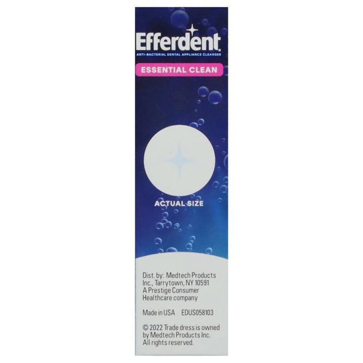 Efferdent Denture & Retainer Cleanser Tablets, Essential  Clean, 20 Tablets