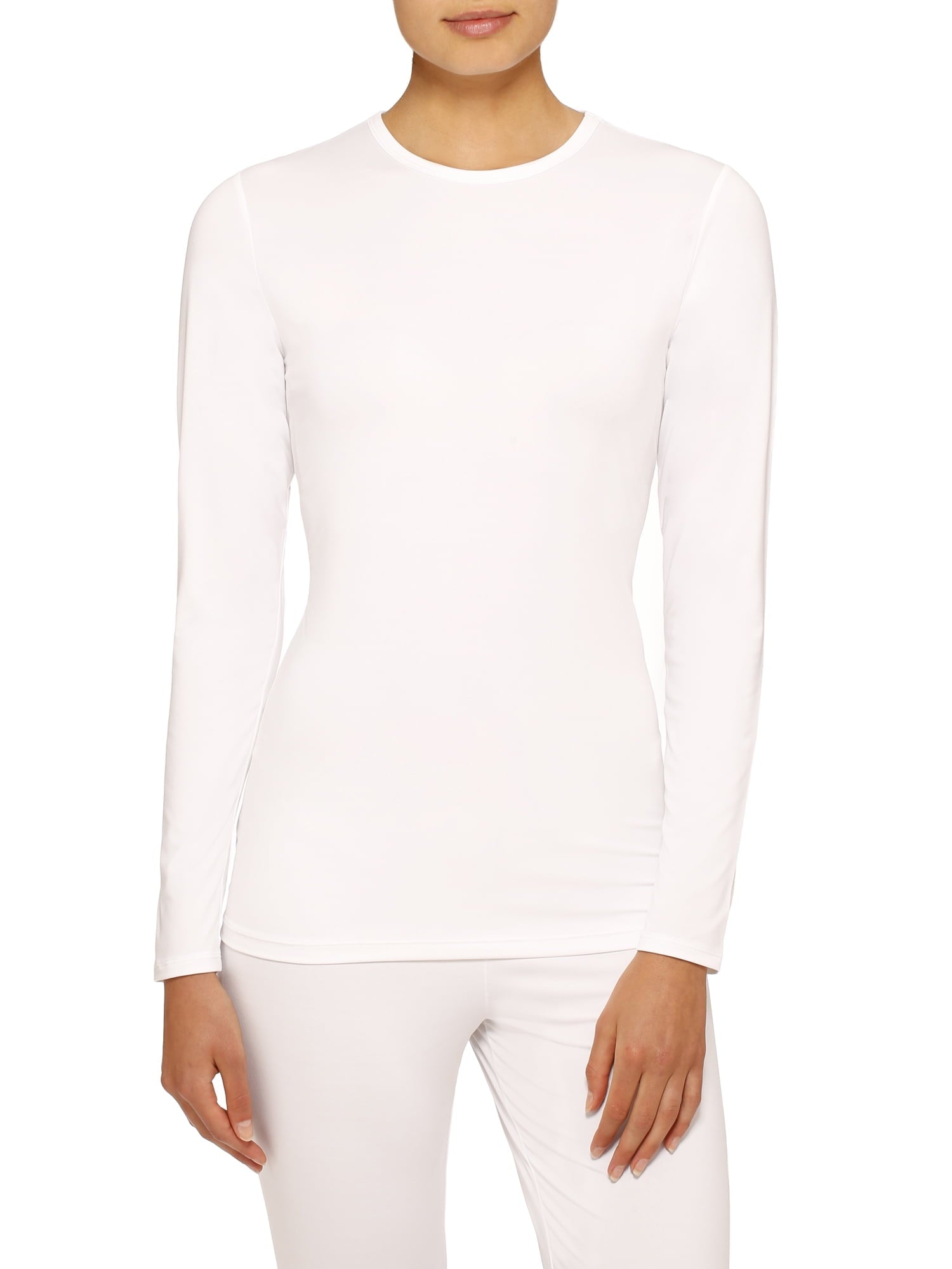 Hi-Lite Ladie's White Thermal Long Sleeve Shirt 3XL