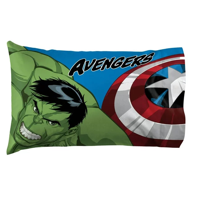 Avengers Hero Time Kids 3-Piece Twin Sheet Set, Microfiber, White, Marvel