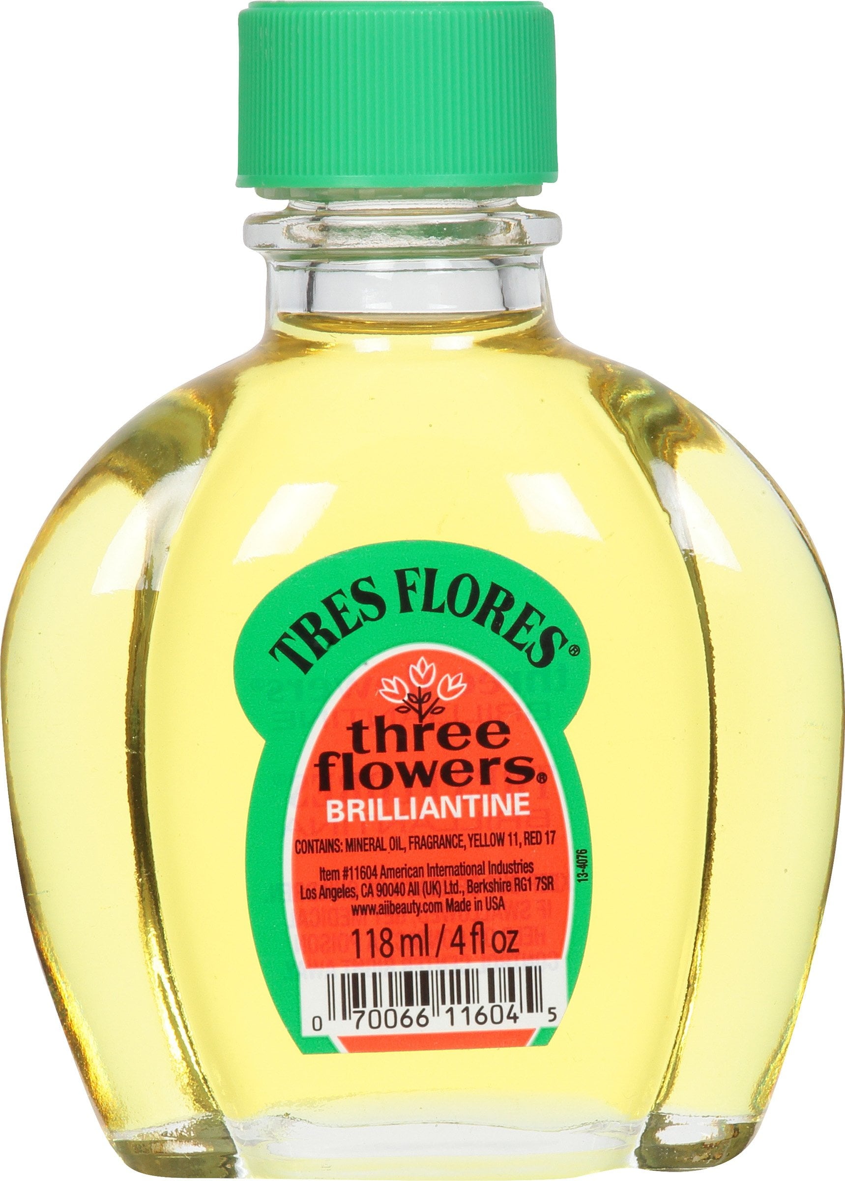 Three Flowers Brilliantine, Men Styling Liquid Oil for All Hair Types, 4 fl oz