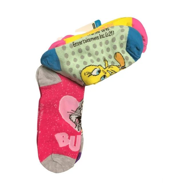 Looney Tunes 5 No Show Socks