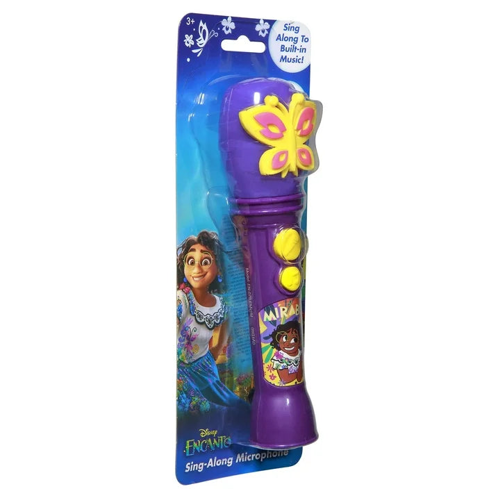 Disney Encanto Sing Along Microphone with Built-In Music and Flashing Lights for Girls Aged 3 Years and Up.