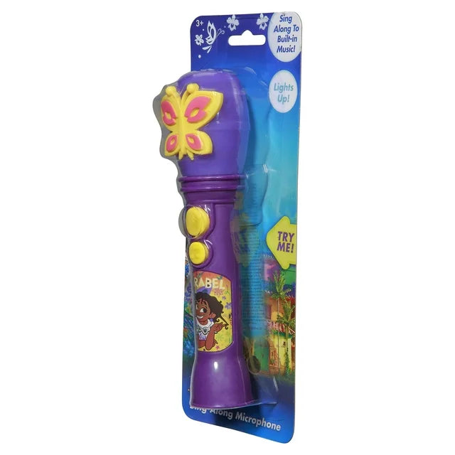 Disney Encanto Sing Along Microphone with Built-In Music and Flashing Lights for Girls Aged 3 Years and Up.