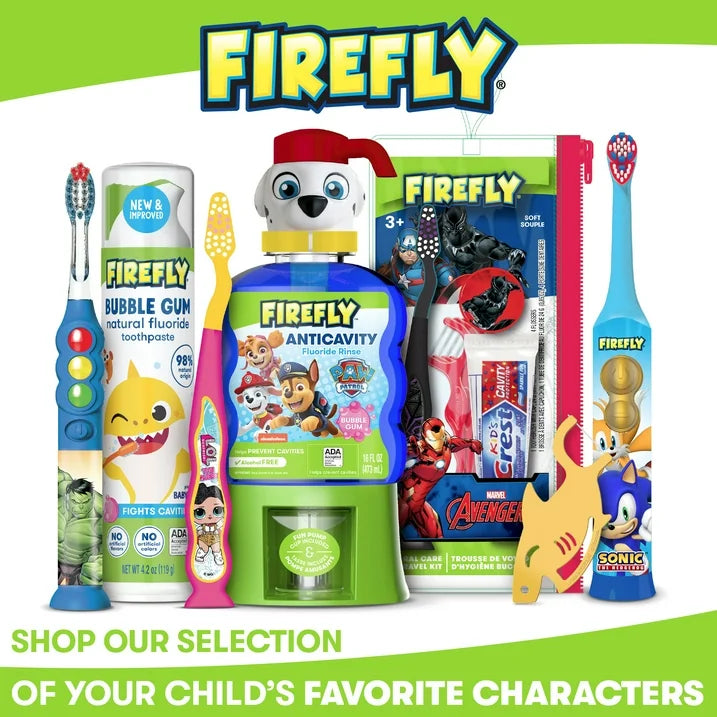 Firefly Clean N' Protect, SpongeBob SquarePants Toothbrush with Fun 3D Antibacterial Character Cover, Soft Compact Brush Head, Ergonomic Handles for Small Hands, Battery Included, Ages 3+, 1 Count