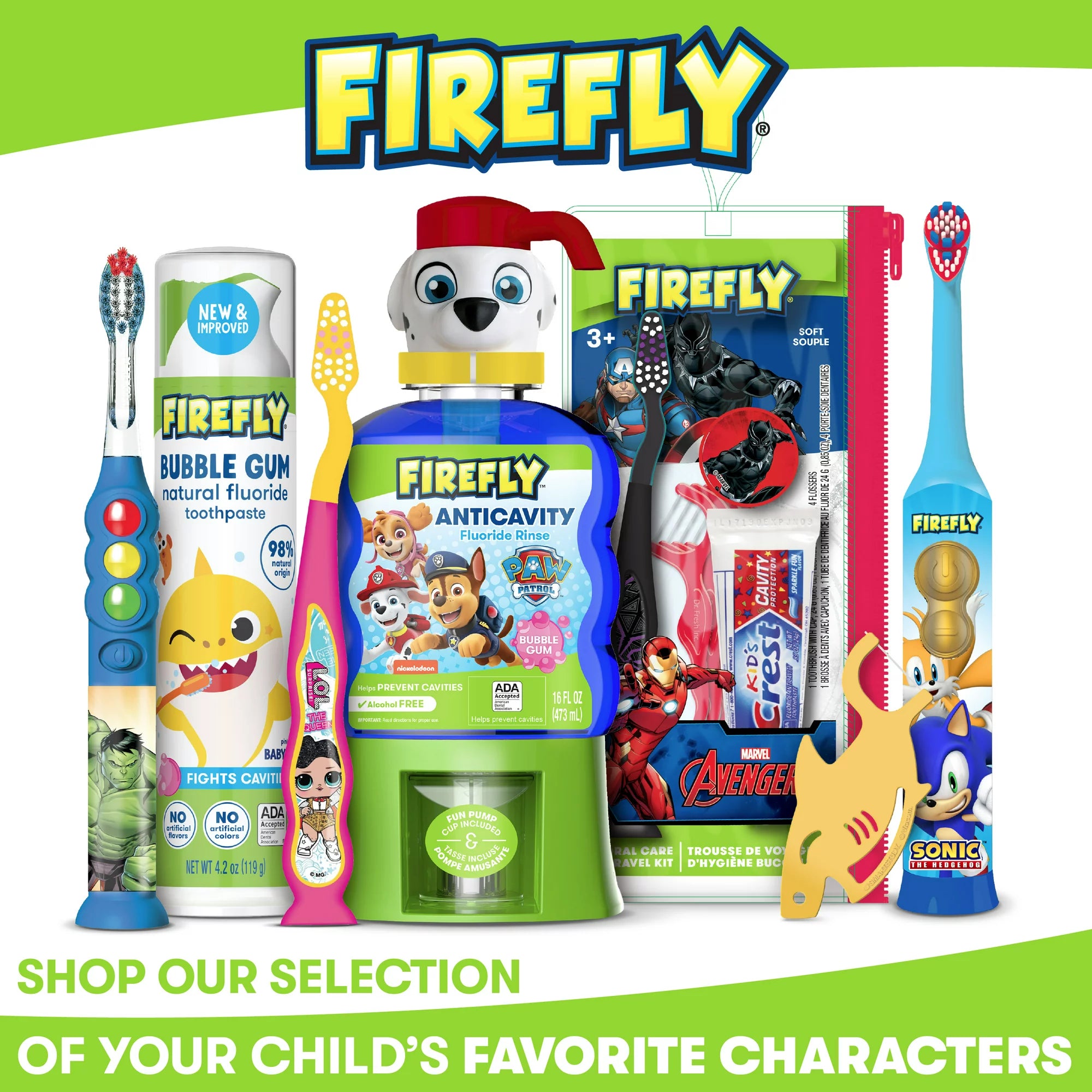 Firefly Clean N' Protect, Rainbow High Toothbrush with Antibacterial Character Cover, Soft Bristles, Anti-slip Grip Handle, Battery Included, Ages 3+, 1 Count