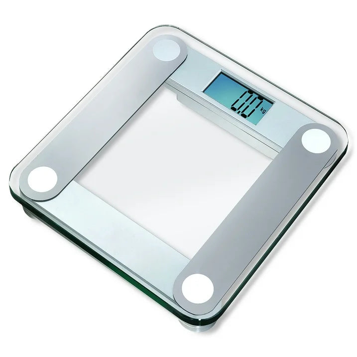 EatSmart Digital 400Lb Capacity Glass Bathroom Scale with Silver Accents