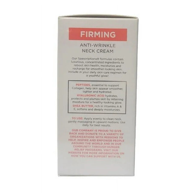 SPA Scriptions Firming Anti-Wrinkle Neck Cream With Hyaluronic Acid, 1.7 FL Oz