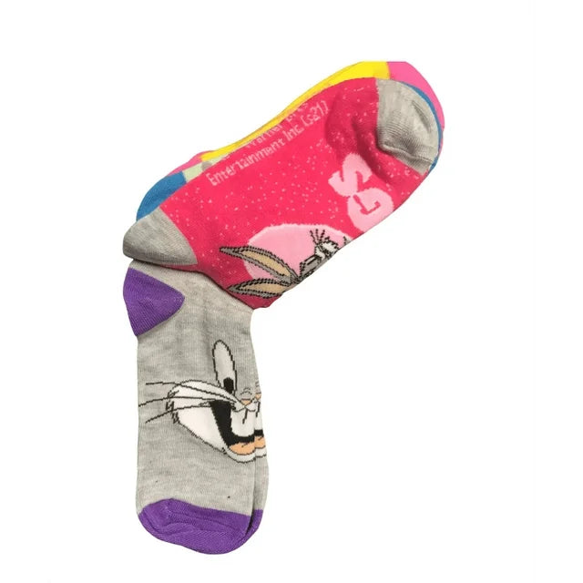 Looney Tunes 5 No Show Socks