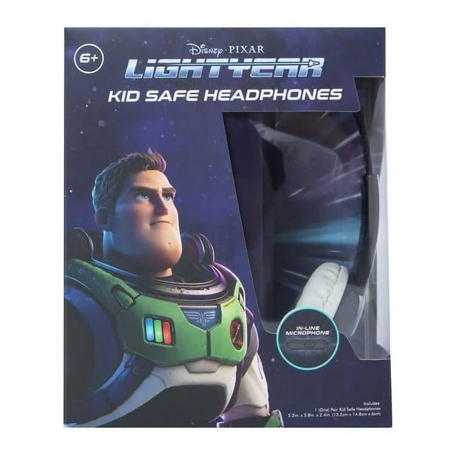 Toy Story Buzz Lightyear Kid-Safe Headphones with In-Line Microphone