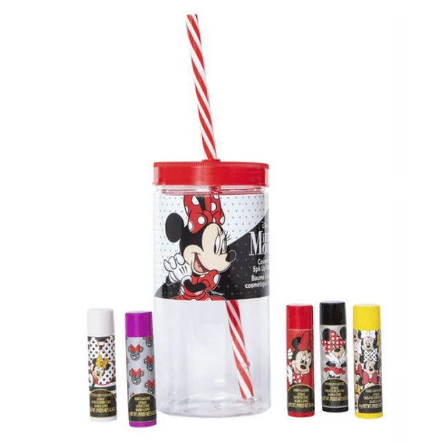 Disney Minnie Mouse Cosmetic 5pk Lip Balms tumbler