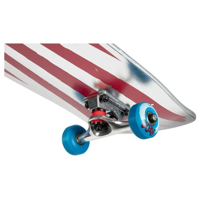 ReDo Skateboard 31" x 7.75" Gallery Pop Complete Skateboard Board Silver Stars for Boys, Girls, Kids