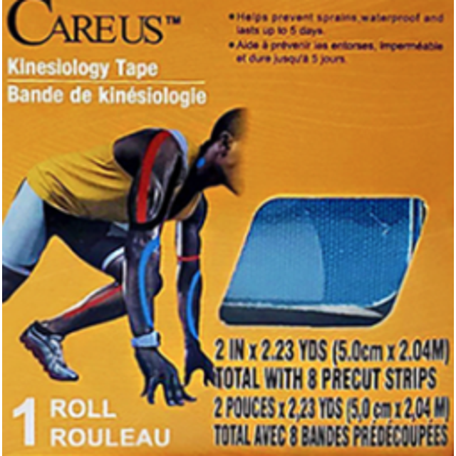 Careus Kinesiology Tape KT Tape 8 Precut Strips 2"x 2.23 YDS BLUE