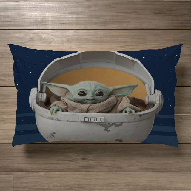 The Mandalorian Baby Yoda Kids 2-Piece Twin/Full Comforter Set, Reversible, Microfiber, Star Wars