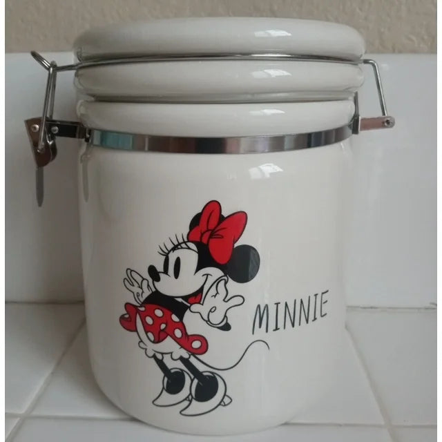 Disney Minnie Mouse Large Hinged Kitchen Storage Cookie Jar Canister