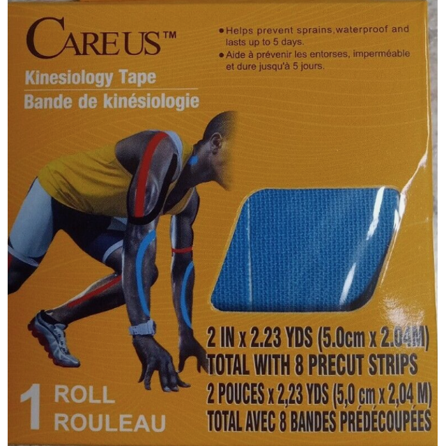 Careus Kinesiology Tape KT Tape 8 Precut Strips 2"x 2.23 YDS BLUE