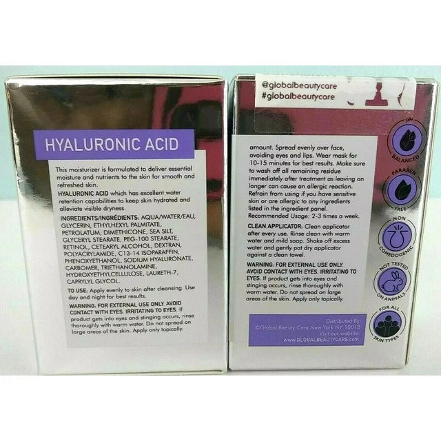 Global Beauty Care Hyaluronic Acid Gel Mask 1.7oz (3 Pack)