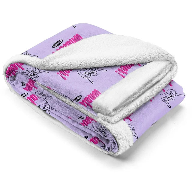 Clueless Whatever Sherpa Back Blanket, 60" x 90" Microfiber, Purple