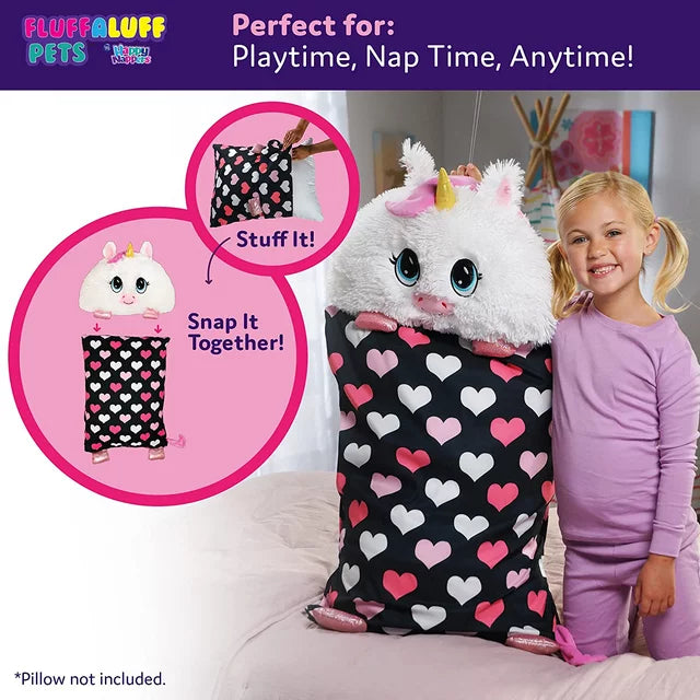 Happy Nappers Fluffaluff Pets Children's Plush Toy, 3 ft. Tall Unicorn Play Pillow